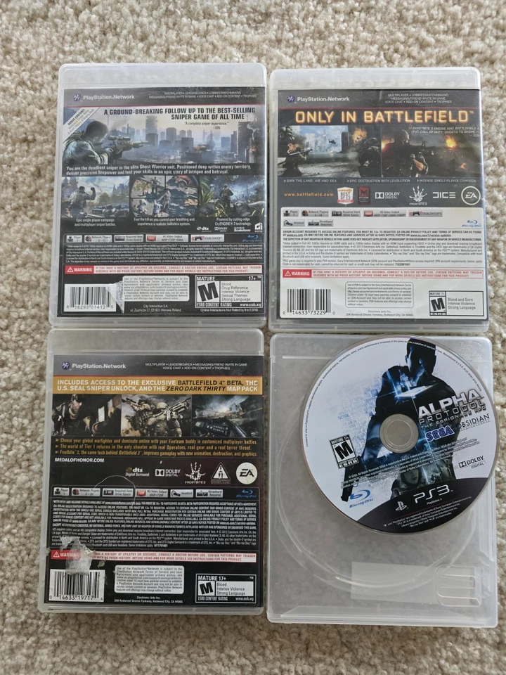 PS3 Bundle!  Medal Of Honor Warfighter Sniper 2 Ghost Warrior Battlefield 4 Alph - Image 2 of 4