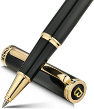 Luxury Rollerball Pen Stunning Green Lacquer with 24K Gold Black and Gold