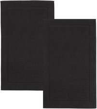 Black Bath Mats, 21 X 34 Inches, Pack of 2-100 Ring Spun Cotton, Not a Bathroom