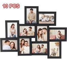 10Pcs Photo Frames 6"x4" Multi Picture Frames Wall Mount Certificate Frame Black