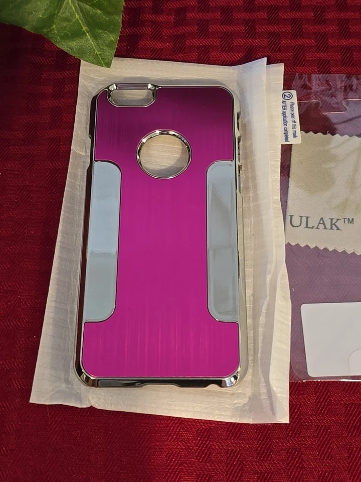 iPhone 6 жесткий чехол протектор экрана стилус микро ткани розовый хром комплект - новый - Изображение 2 из 4