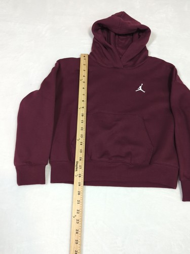 Jordan Hoodie Girls Medium Bordeaux Maroon Pullover Jumpman Sweatshirt Youth NWT - Picture 8 of 12