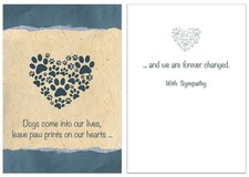 Dog Speak Pet Sympathy Card - Dogs Come Into Our Lives, Leave Paw Prints on O...