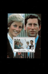 VINTAGE CLASSICS - Gambia 1991 - Diana - Souvenir Stamp sheet - Scott 1089 - MNH