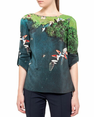 Akris punto Surfer-Print Top SZ 42 = US 10 - NWOT