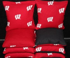 ALL WEATHER University of Wisconsin BADGERS CORNHOLE BEAN BAGS Waterproof