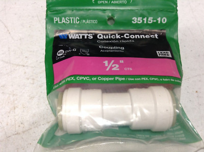 Watts Aqua Lock Push to Connect Coupling 1/2'' x 1/2'' 3515-10