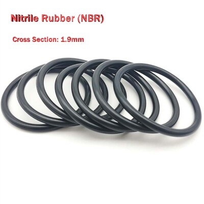 Black 1.9mm Cross Section O-Ring Washers Oil Sealing Gasket, NBR Nitrile Rubber