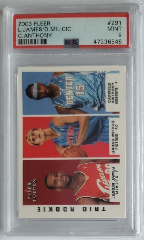 2003 Fleer LeBron James Darko Milicic Carmelo Anthony #291 PSA 9