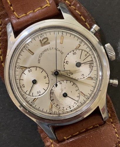 Own A Pc / Abercrombie&Fitch History: By Heuer—Pilots Sports, Valjoux 72 Movement. - Bild 4 von 12