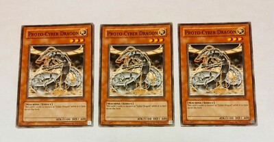 Yu-Gi-Oh Card Zane Truesdale Proto-Cyber Dragon DP04-EN004 X3 Unlimited Mint 