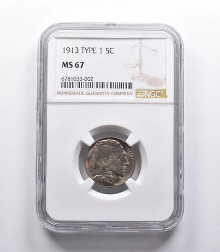 MS67 1913 Indian Head Buffalo Nickel Type 1 NGC *1989