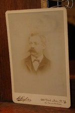 Antique Cabinet Card Photo Mustache Man A Kyle NYC