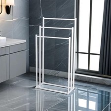 3 Tier Free Standing Towel Rail Stand Unit Rack Bathroom Storage Stand Steel