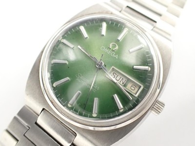 Omega Seamaster Vintage Tag Datum Grün Silber Automatisch Herren