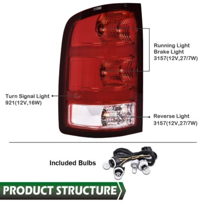 Fit For 07-13 GMC Sierra 1500 2500 3500 Rear Tail Light Brake Lamp Right Side - Foto 6