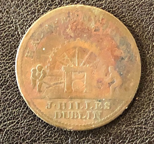 1813 Ireland Half Penny Merchant Token J Hilles Dublin World Coin - Picture 2 of 2