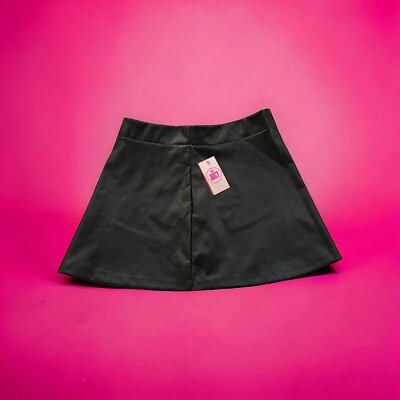 Women's Juicy Couture Black Leather Skirt SZ L (New w/Tags