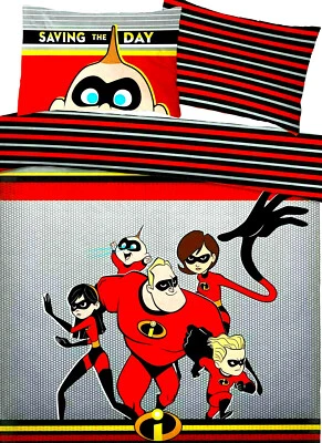 New Disney Incredibles Double Duvet Quilt Cover Set Boys Kids Childrens Bedroom - Image 1 of 3