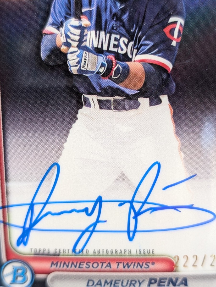 2024 Bowman Chrome Dameury Pena 1st Chrome AUTO PURPLE 222/250