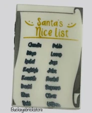 LEGO WHITE 2x3 TILE GOLD SANTA NICE LIST -Boy Girl Names in Black Christmas