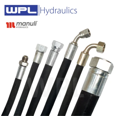 MANULI JIC HYDRAULIC HOSE ASSEMBLY 2 WIRE - JIC FITTING 7/16" 9/16" 3/4" 7/8" AVAILABLE