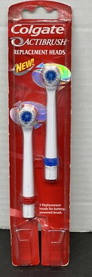 Colgate ActiBrush 2 Pack Active Cleaning Tip Oral Brush Replacement Heads NEW