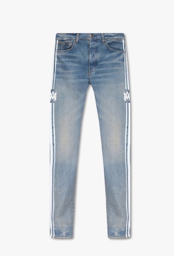 Amiri Track Jeans Indigo White Stripe Blue Skinny Size32 Men's - Picture 7 of 7