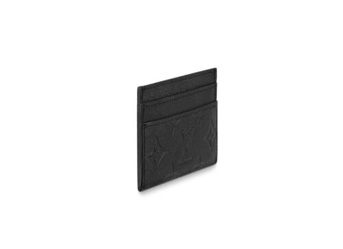 Louis Vuitton Embossed Monogram Shadow Look Double Card Holder M81415 In Black - Picture 3 of 6