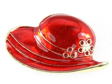 6030015 Ladies Red Hat Society Club Pin Brooche Clothes Clothing Redhat