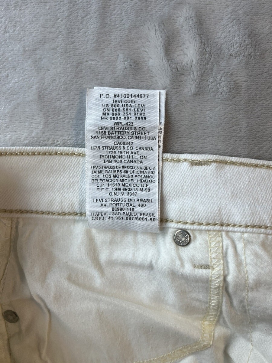 LEVI'S 512 Jeans Women 16 White Perfectly Slimming Straight