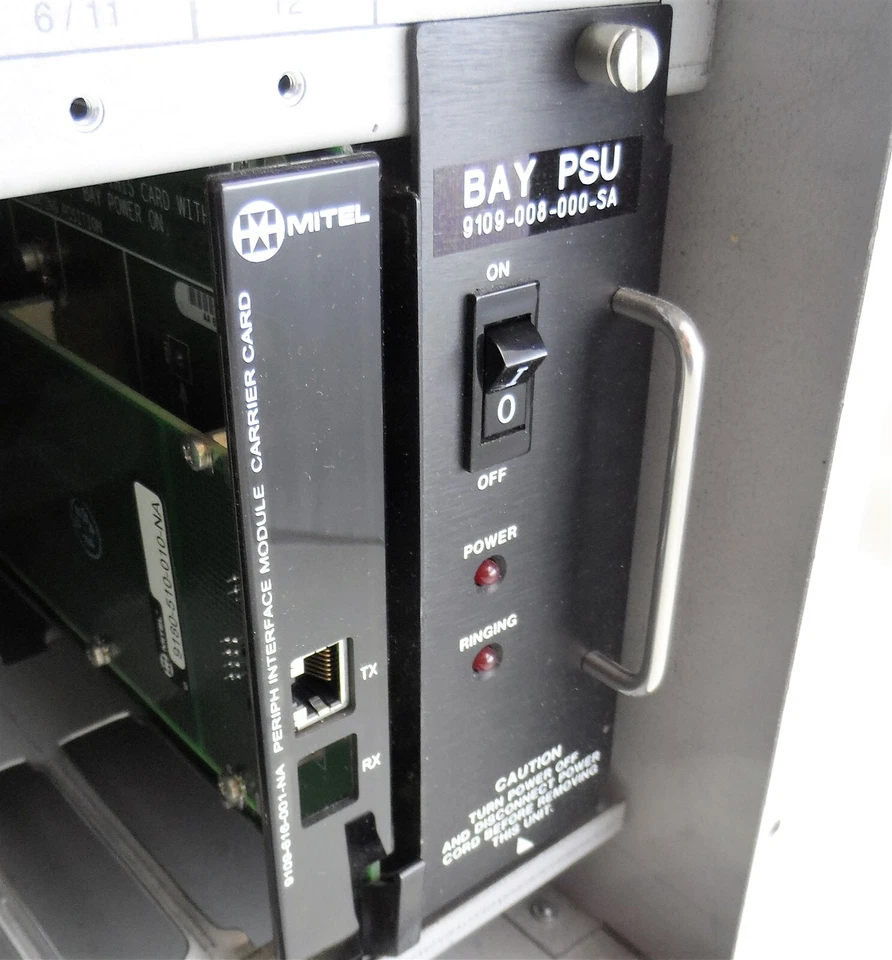 Cabina Mitel SX-200 con fuente de alimentación, periph, maletero, tarjetas de línea digital sin piezas clave/reparación Foto 2 de 4