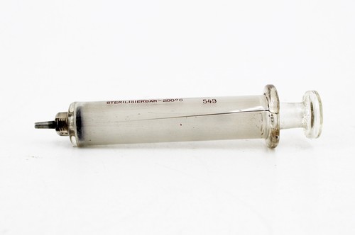 2 antike Glas Spritzen Original HACO Record Medizin / MLW Insulineinheiten GDR - Picture 4 of 10
