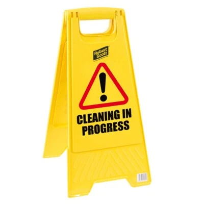 ROBERT SCOTT 1x Set Caution Wet Floor Sign Safety Hazard A Frame Warning Cleaning in Progress