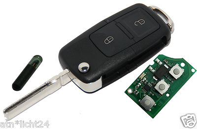 Für VW Seat Skoda 3tasten Auto Schlüssel Platine 1J0959753AH 434MHz