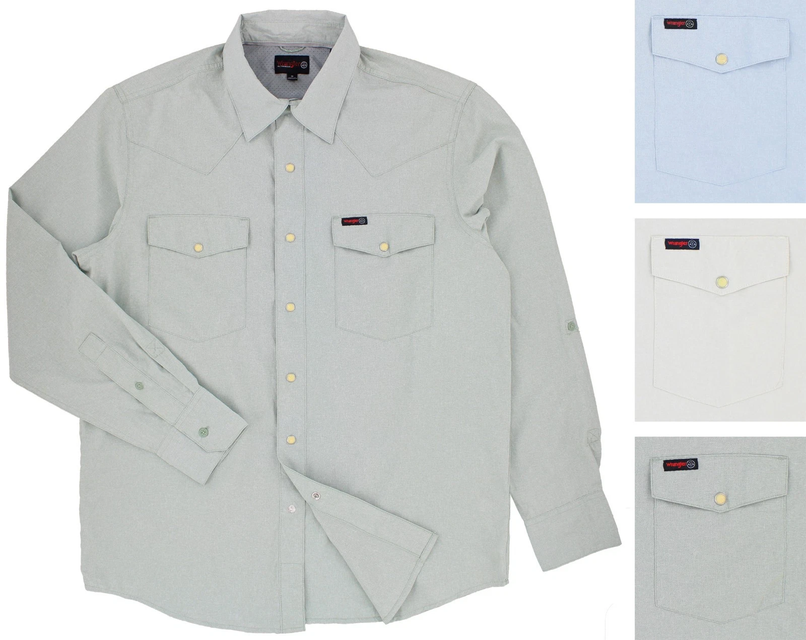 Wrangler ATG Western Men's Shirt, Snap Button Up Long Sleeve, Front Pockets