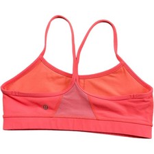 GUC Lululemon Flow Y Sports Bra IV Electric Coral Size 8