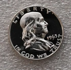 1963-Franklin Proof Half Dollar-90% Silver-No Reserve