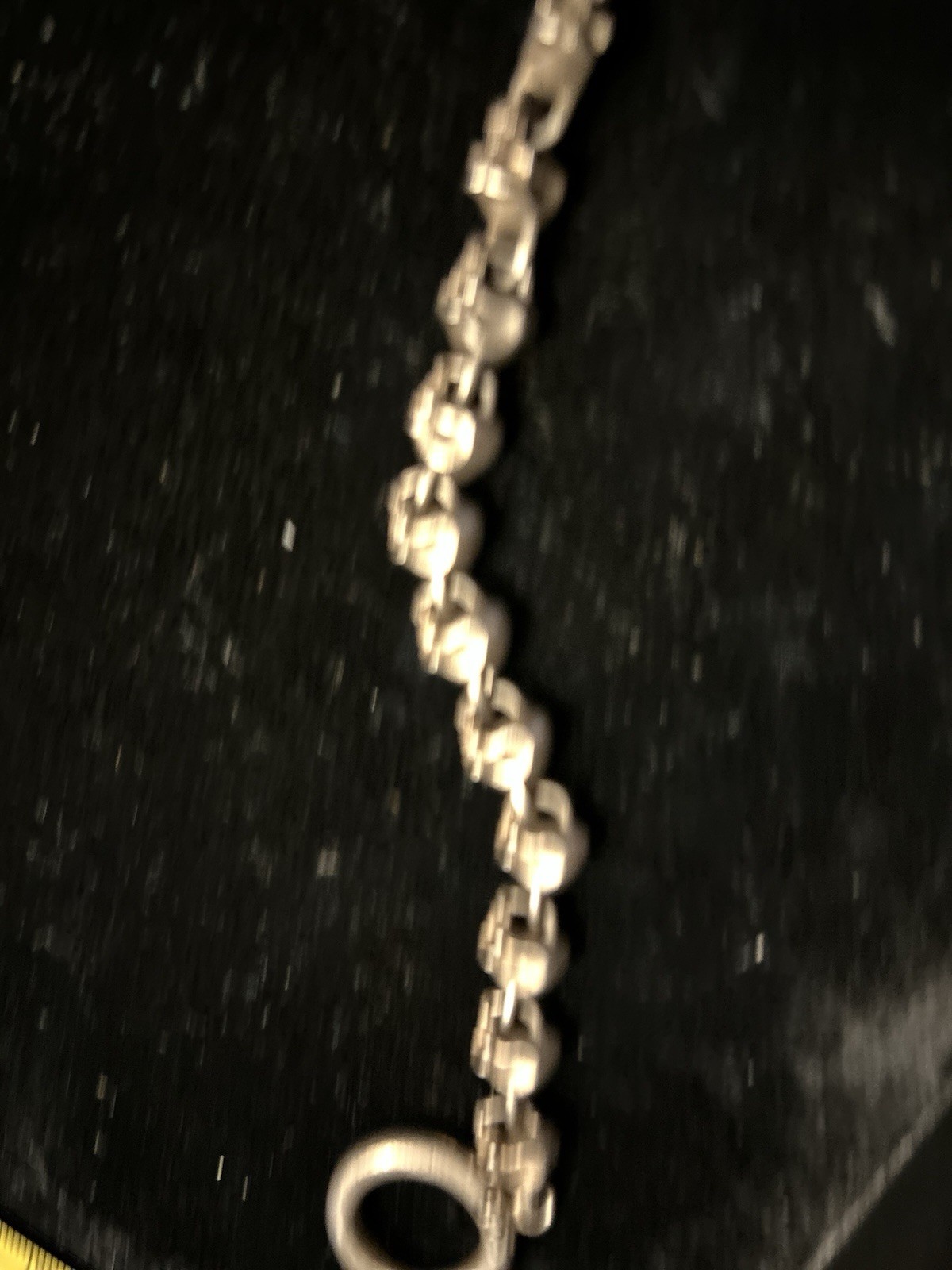 Heavy Solid Sterling Silver Skull Link Biker 8” G… - image 4