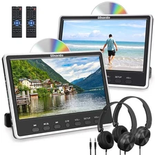 2 X 12" IPS Screen Car DVD Player Headrest Car TV HDMI USB SD 1080P MP4 Headset