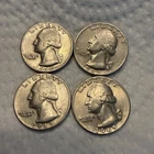 1965 Lot of 4 Washington Quarter No Mint Mark Circulated