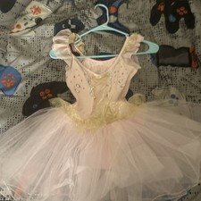 Tutu figure skating pink dress for 6 years old  2 accessories  gloves