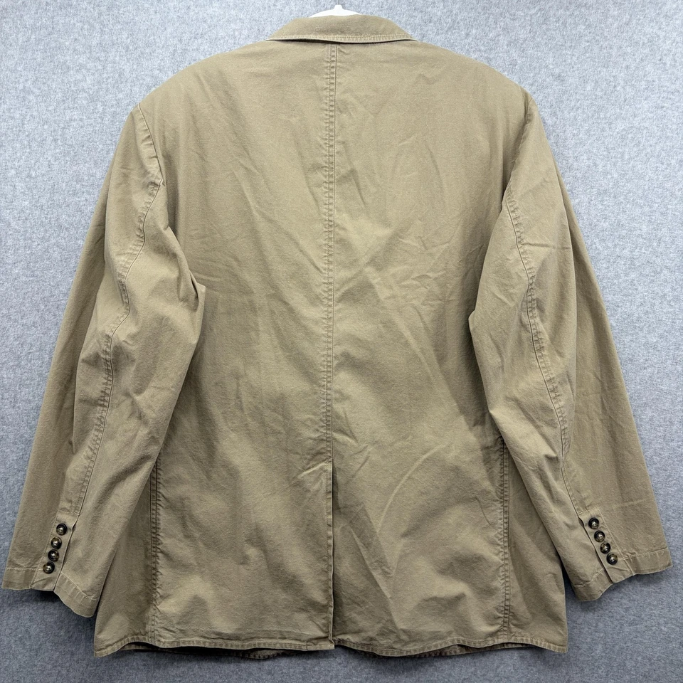Blazer L.L.Bean Para Hombres 46 Regular Caqui Algodón Dos Botones Abrigo Deportivo Sin Estructura Foto 4 de 4