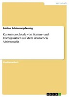 Kursunterschiede Von Stamm- Und Vorzugsaktien Auf Dem Deutschen Aktienmarkt Sabi