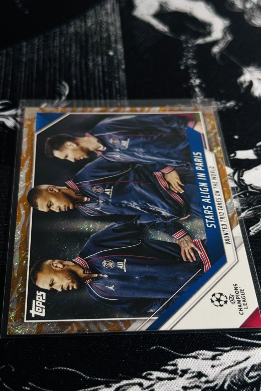 2021-22 Topps-stars align in paris-Messi,Neymar,Mbappe-yeor of the tiger 42/75 view 5