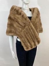 Beautiful  Classic Pastel Brown Mink Fur Stole Wrap Shawl - Vintage Fur