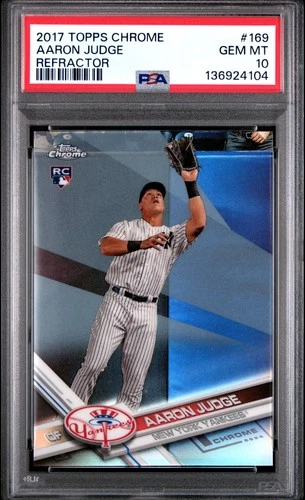 2017 TOPPS CHROME REFRACTOR #169 AARON JUDGE PSA 10