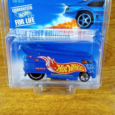 Hot Wheels 1996 First Editions Volkswagen VW Bus Race Team Blue