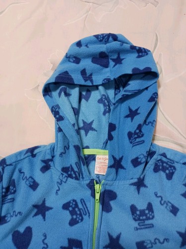 LOT OF TWO*CAT&JACK CHILDREN'S PLACE*Size L(10/12)Hooded pajama Zipper Red Blue - Picture 7 of 18