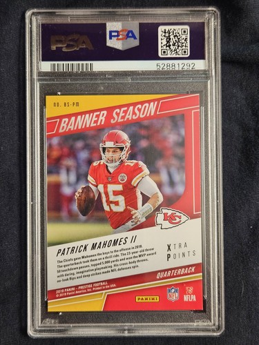 2019 Prestige Patrick Mahomes II Banner Season-Blue X/P MINT PSA 9 - Picture 2 of 2